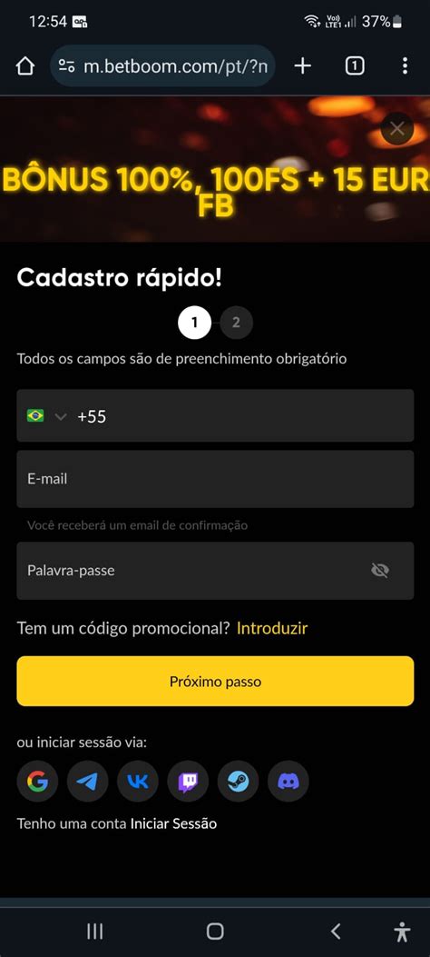 betboom código promocional sem depósito